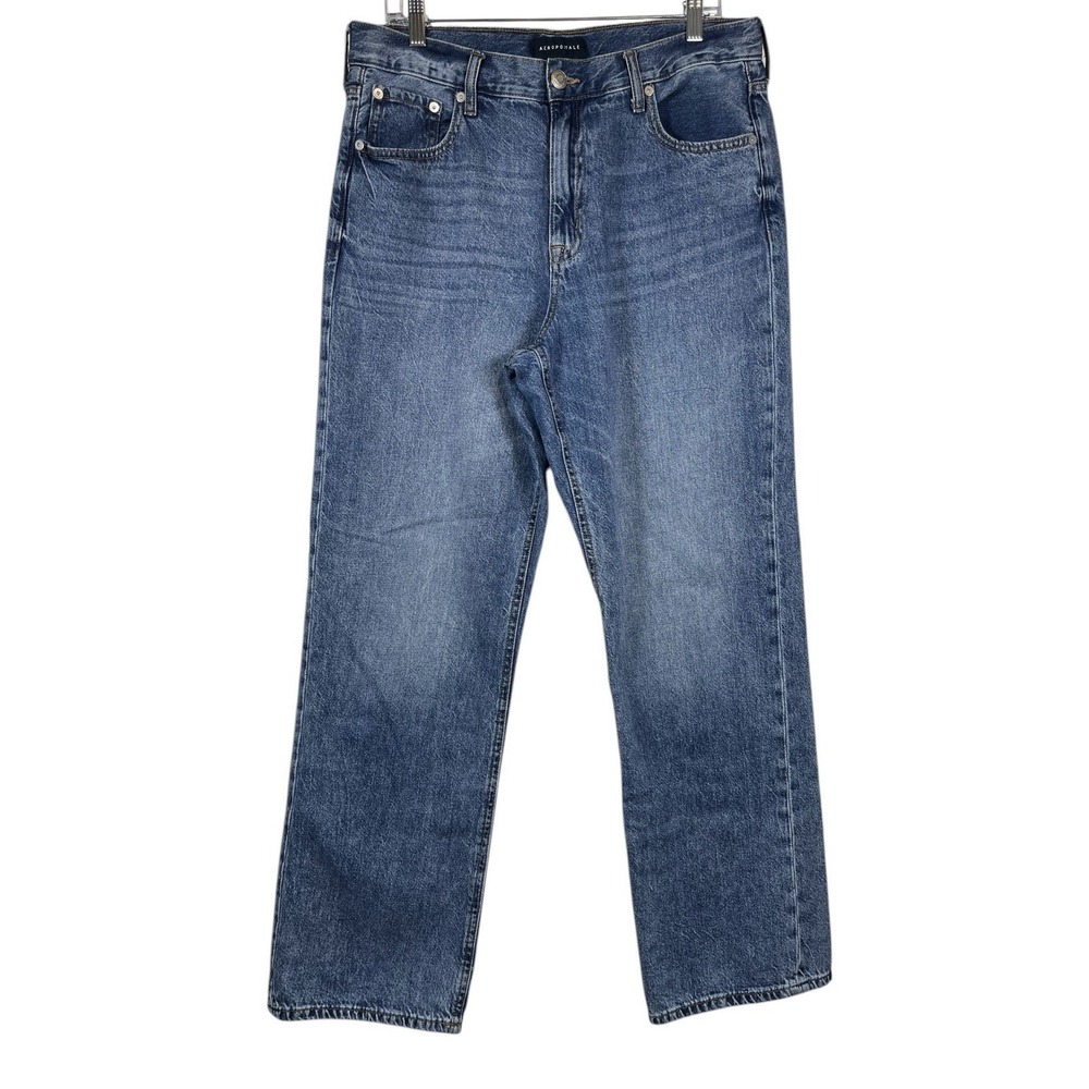 AEROPOSTALE Sz 12 Women's‎ 90s Baggy Jeans Wide Leg Med Blue Wash Denim Y2K